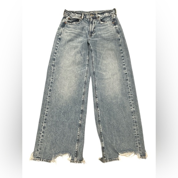 American Eagle Outfitters Denim - American Eagle Outfitters Super High Rise Baggy Wide-leg Distressed Jeans Size 6